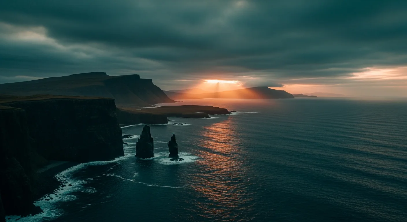 Cinematic aerial twilight